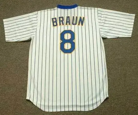RYAN BRAUN Milwaukee Brewers 1980’s Majestic Cooperstown Throwback Home Jersey 