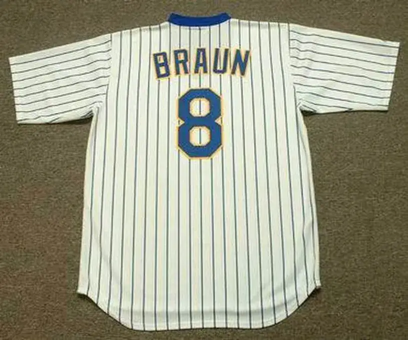 RYAN BRAUN Milwaukee Brewers 1980’s Majestic Cooperstown Throwback Home Jersey 