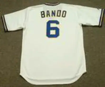 SAL BANDO Milwaukee Brewers 1977 Majestic Cooperstown Throwback Home Jersey 