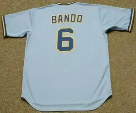 SAL BANDO Milwaukee Brewers 1978 Majestic Cooperstown Throwback Away Jersey 