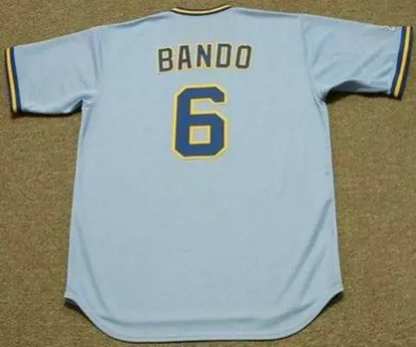 SAL BANDO Milwaukee Brewers 1978 Majestic Cooperstown Throwback Away Jersey 