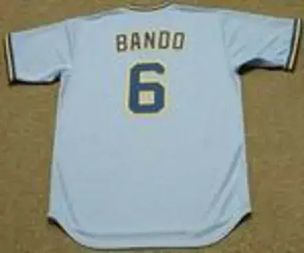 SAL BANDO Milwaukee Brewers 1978 Majestic Cooperstown Throwback Away Jersey 