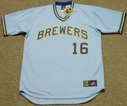 SIXTO LEZCANO Milwaukee Brewers 1975 Majestic Athletic Cooperstown Throwback Away Jersey