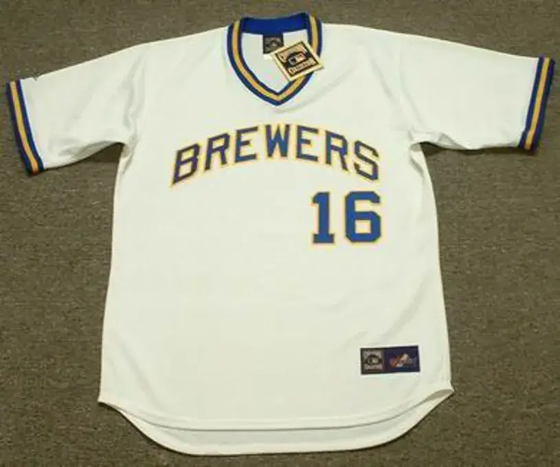 SIXTO LEZCANO Milwaukee Brewers 1975 Majestic Cooperstown Throwback Home Jersey