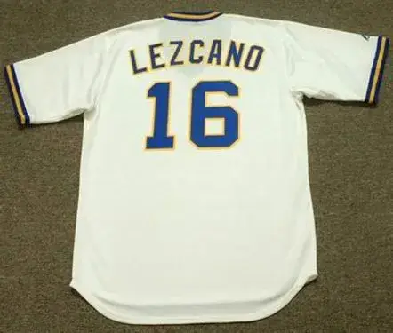 SIXTO LEZCANO Milwaukee Brewers 1975 Majestic Cooperstown Throwback Home Jersey 