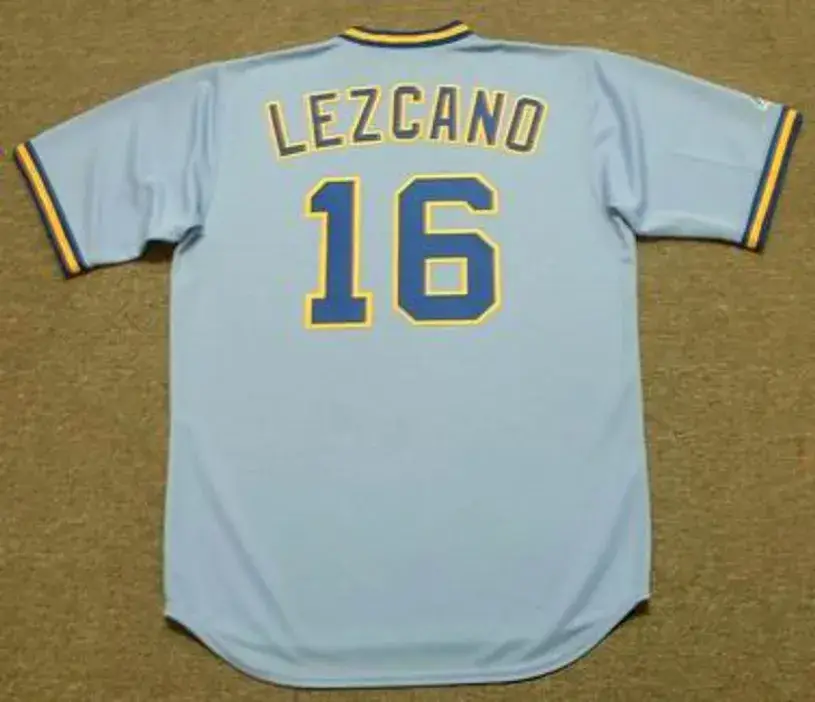 SIXTO LEZCANO Milwaukee Brewers 1979 Majestic Cooperstown Throwback Away Jersey 