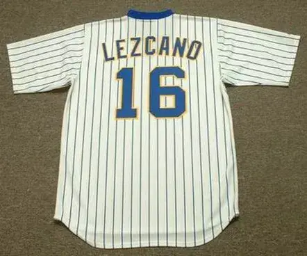 SIXTO LEZCANO Milwaukee Brewers 1979 Majestic Cooperstown Throwback Home Jersey 
