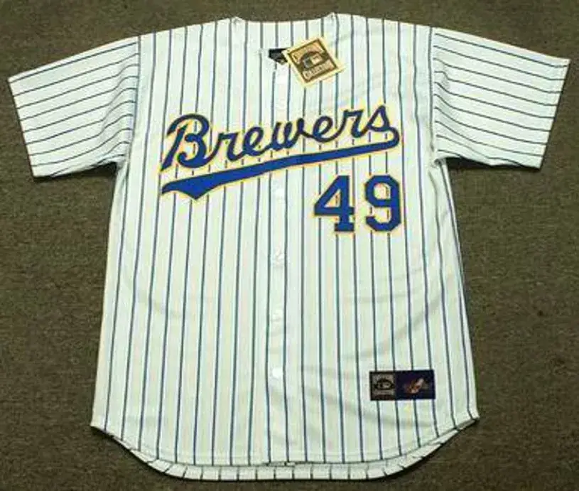 TEDDY HIGUERA Milwaukee Brewers 1990 Majestic Cooperstown Home Jersey
