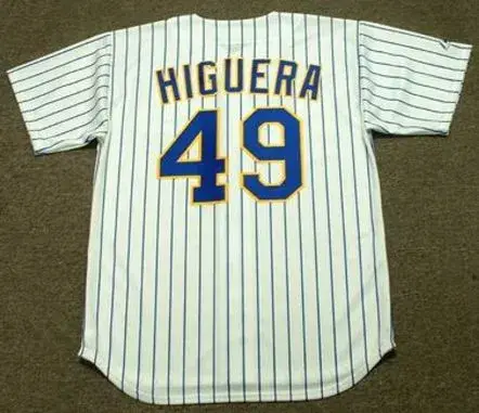 TEDDY HIGUERA Milwaukee Brewers 1990 Majestic Cooperstown Home Jersey 