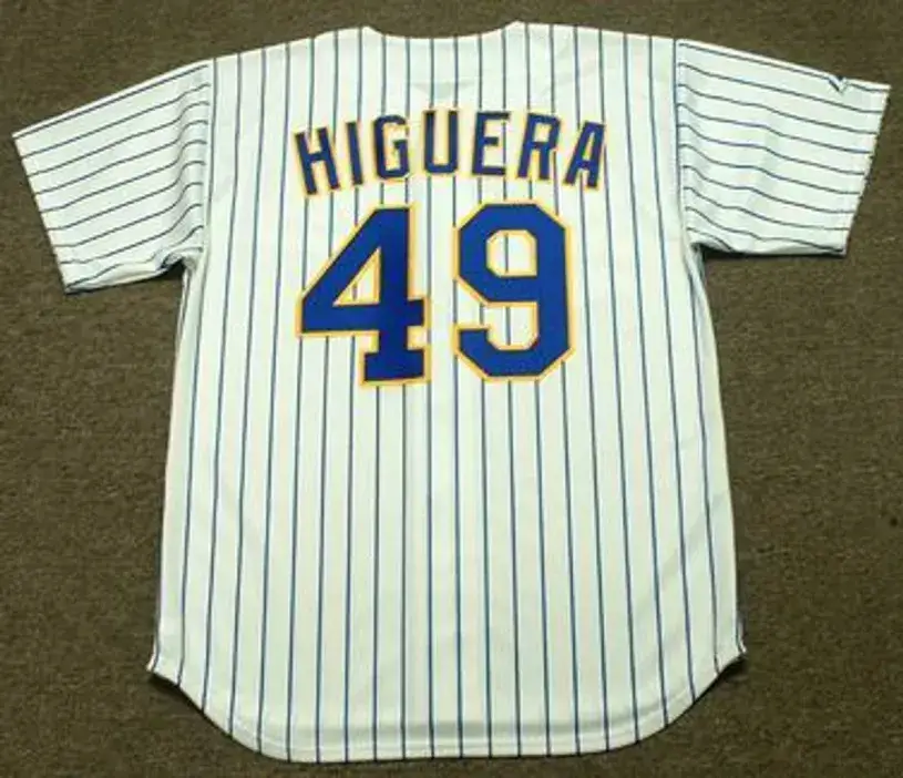TEDDY HIGUERA Milwaukee Brewers 1990 Majestic Cooperstown Home Jersey 