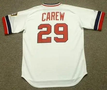 ROD CAREW Minnesota Twins 1977 Majestic Cooperstown Throwback Home Jersey 