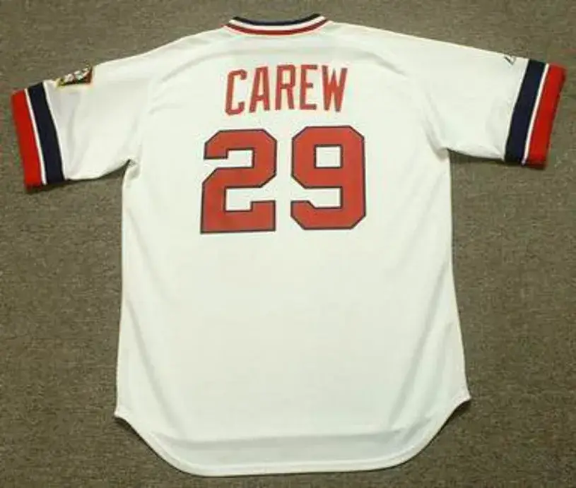 ROD CAREW Minnesota Twins 1977 Majestic Cooperstown Throwback Home Jersey 