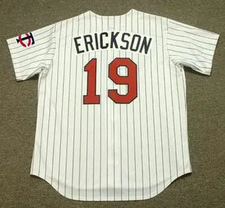 SCOTT ERICKSON Minnesota Twins 1991 Majestic Throwback Home Baseball Jersey 