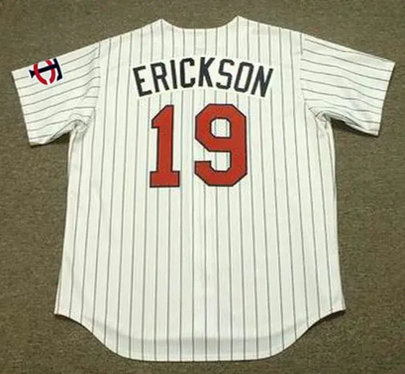 SCOTT ERICKSON Minnesota Twins 1991 Majestic Throwback Home Baseball Jersey 