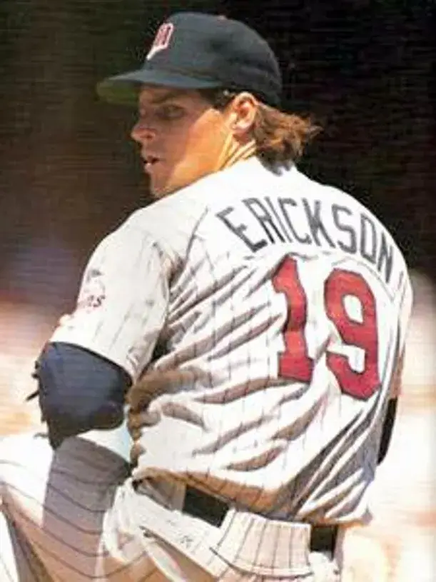 SCOTT ERICKSON Minnesota Twins 1991 Majestic Throwback Home Baseball Jersey 