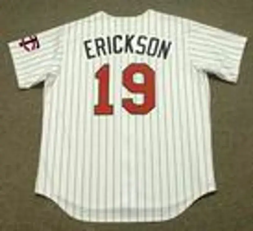 SCOTT ERICKSON Minnesota Twins 1991 Majestic Throwback Home Baseball Jersey 