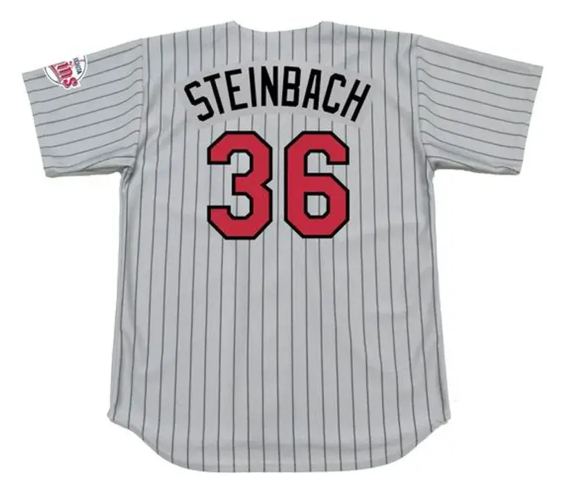TERRY STEINBACH Minnesota Twins 1997 Majestic Throwback Away Baseball Jersey 