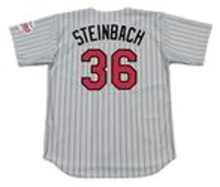 TERRY STEINBACH Minnesota Twins 1997 Majestic Throwback Away Baseball Jersey 
