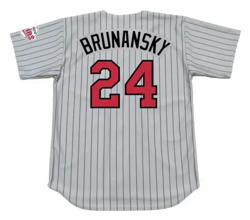 TOM BRUNANSKY Minnesota Twins 1991 Majestic Throwback Away Baseball Jersey 