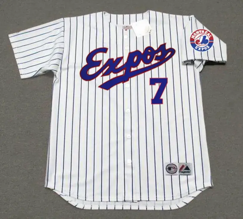 F.P. SANTANGELO Montreal Expos 1996 Home Majestic Throwback Baseball Jersey