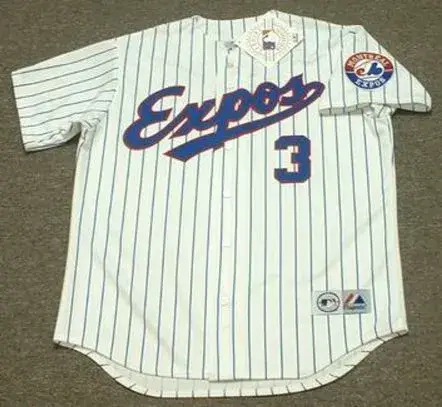 MIKE LANSING Montreal Expos 1994 Majestic Throwback Home Baseball Jersey