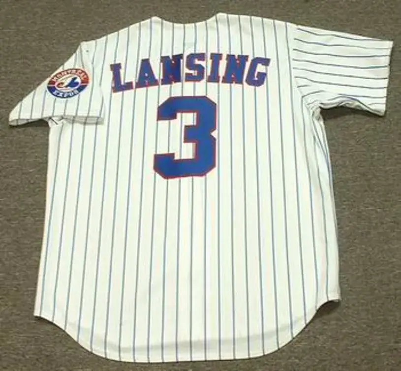 MIKE LANSING Montreal Expos 1994 Majestic Throwback Home Baseball Jersey 