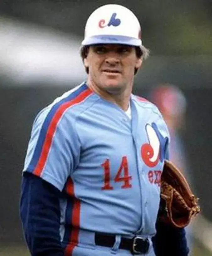 PETE ROSE Montreal Expos 1984 Away Majestic Throwback Baseball Jersey 
