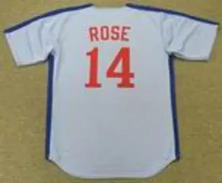 PETE ROSE Montreal Expos 1984 Away Majestic Throwback Baseball Jersey 