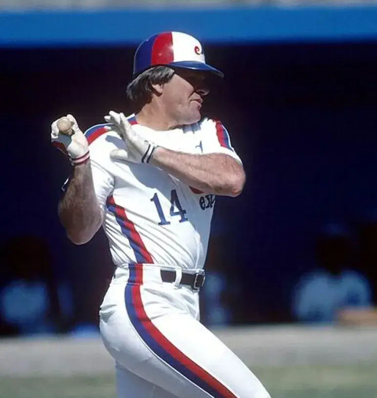 PETE ROSE Montreal Expos 1984 Home Majestic Throwback Baseball Jersey 