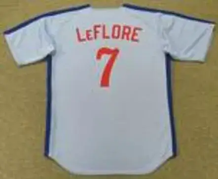 RON LeFLORE Montreal Expos 1980 Majestic Cooperstown Away Baseball Jersey 