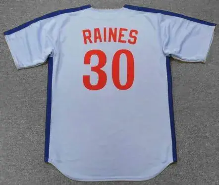 TIM RAINES Montreal Expos 1981 Majestic Cooperstown Away Baseball Jersey 