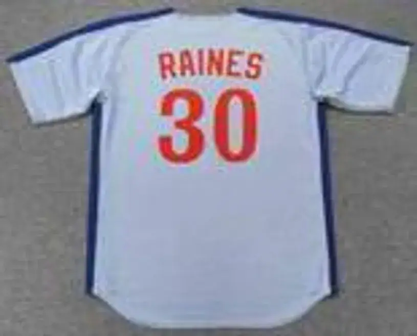 TIM RAINES Montreal Expos 1981 Majestic Cooperstown Away Baseball Jersey 