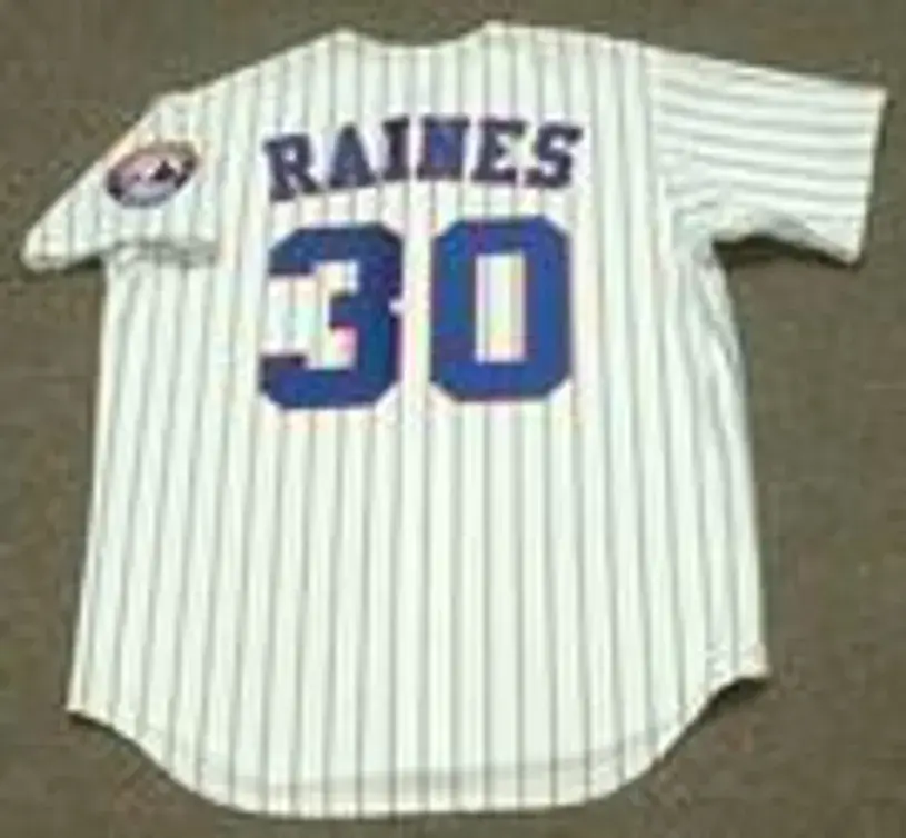 TIM RAINES Montreal Expos 1990 Majestic Throwback Home Baseball Jersey 