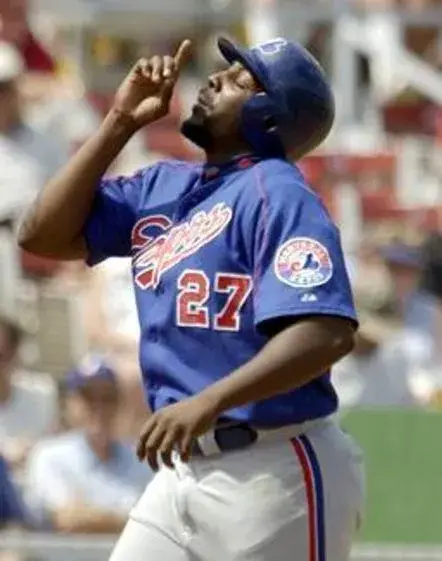 VLADIMIR GUERRERO Montreal Expos 1980’s Majestic Cooperstown Away Baseball Jersey 