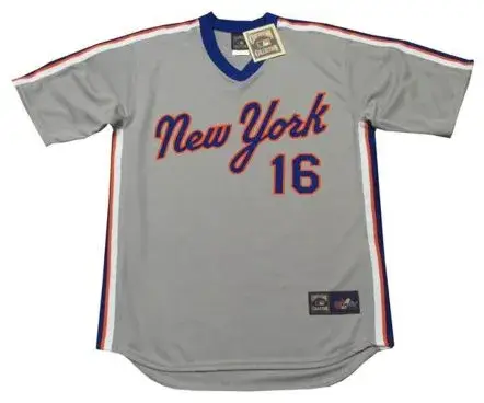 DWIGHT GOODEN New York Mets 1987 Majestic Cooperstown Away Baseball Jersey
