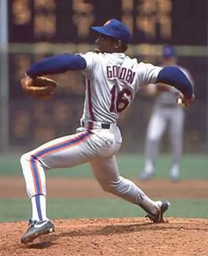 DWIGHT GOODEN New York Mets 1987 Majestic Cooperstown Away Baseball Jersey 