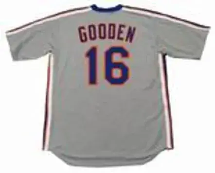 DWIGHT GOODEN New York Mets 1987 Majestic Cooperstown Away Baseball Jersey 