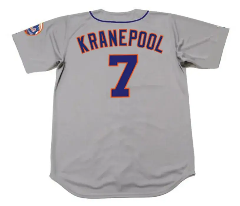 ED KRANEPOOL New York Mets 1973 Away Majestic Baseball Throwback Jersey 