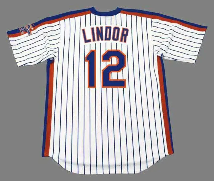 FRANCISCO LINDOR New York Mets 1986 Majestic Throwback Home Baseball Jersey 