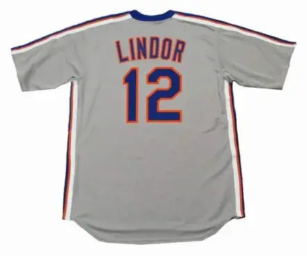 FRANCISCO LINDOR New York Mets 1987 Majestic Throwback Away Baseball Jersey 