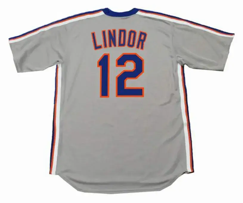 FRANCISCO LINDOR New York Mets 1987 Majestic Throwback Away Baseball Jersey 