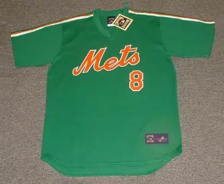 GARY CARTER New York Mets 1985 Majestic “St. Patrick’s Day” Baseball Throwback Jersey