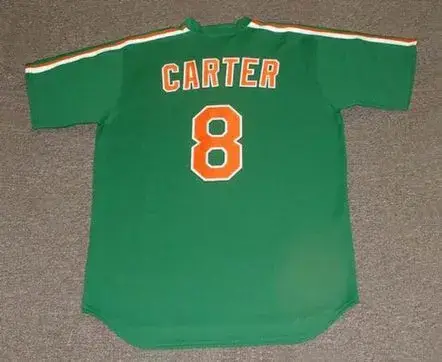 GARY CARTER New York Mets 1985 Majestic “St. Patrick’s Day” Baseball Throwback Jersey 