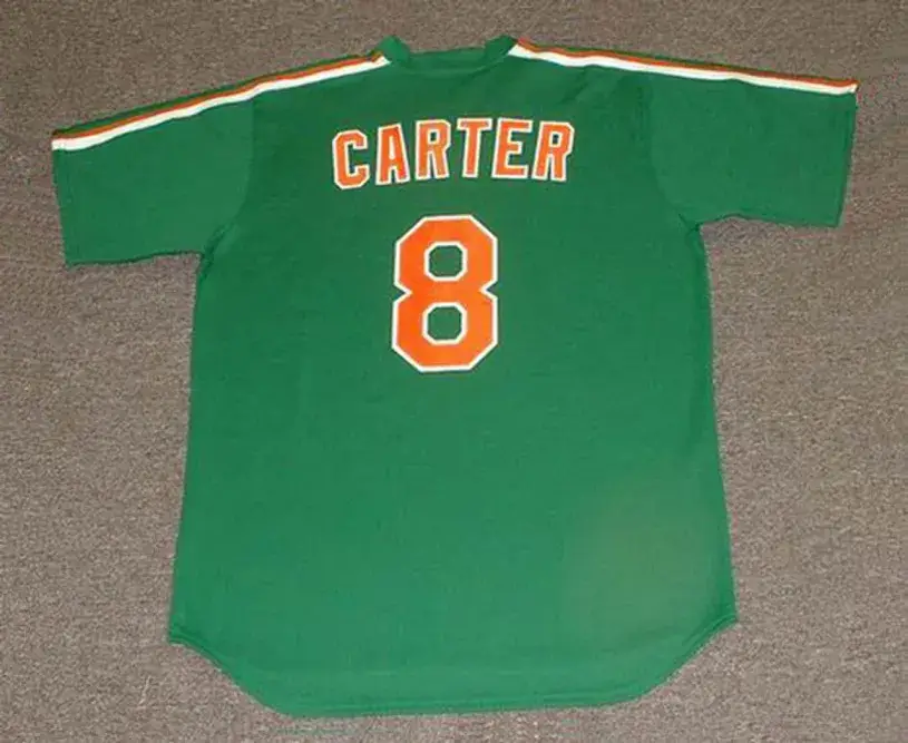 GARY CARTER New York Mets 1985 Majestic “St. Patrick’s Day” Baseball Throwback Jersey 