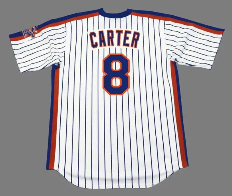 GARY CARTER New York Mets 1986 Majestic Throwback Home Baseball Jersey 