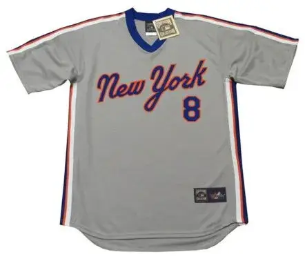 GARY CARTER New York Mets 1987 Majestic Throwback Away Baseball Jersey