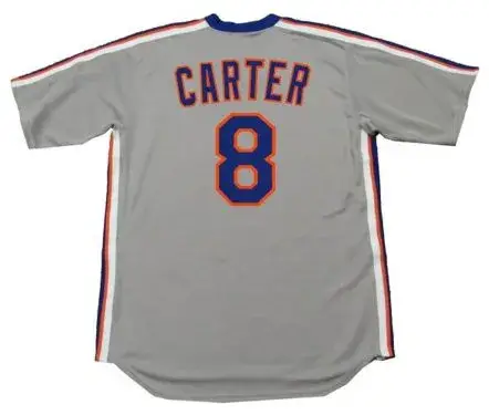 GARY CARTER New York Mets 1987 Majestic Throwback Away Baseball Jersey 