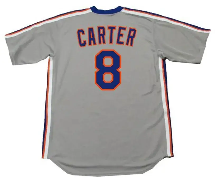 GARY CARTER New York Mets 1987 Majestic Throwback Away Baseball Jersey 