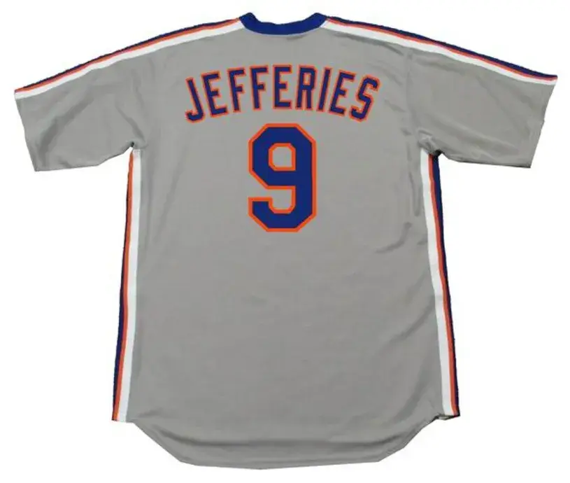 GREGG JEFFERIES New York Mets 1987 Majestic Cooperstown Away Baseball Jersey 