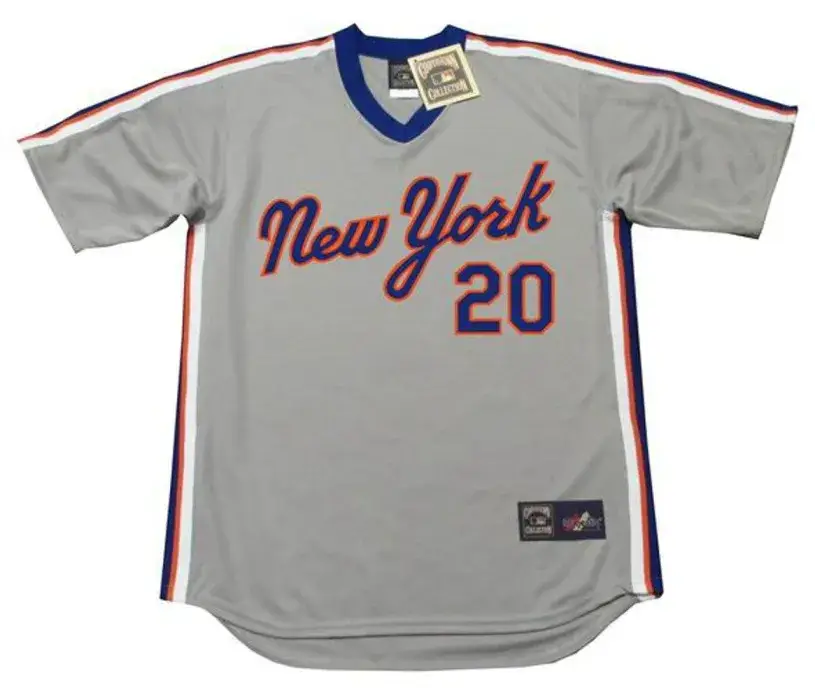 HOWARD JOHNSON New York Mets 1987 Majestic Throwback Away Baseball Jersey